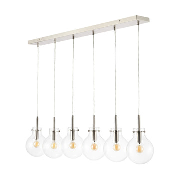 Harlow 40.5" Modern Contemporary Round Glass/Iron LED Linear Pendant - JONATHAN Y